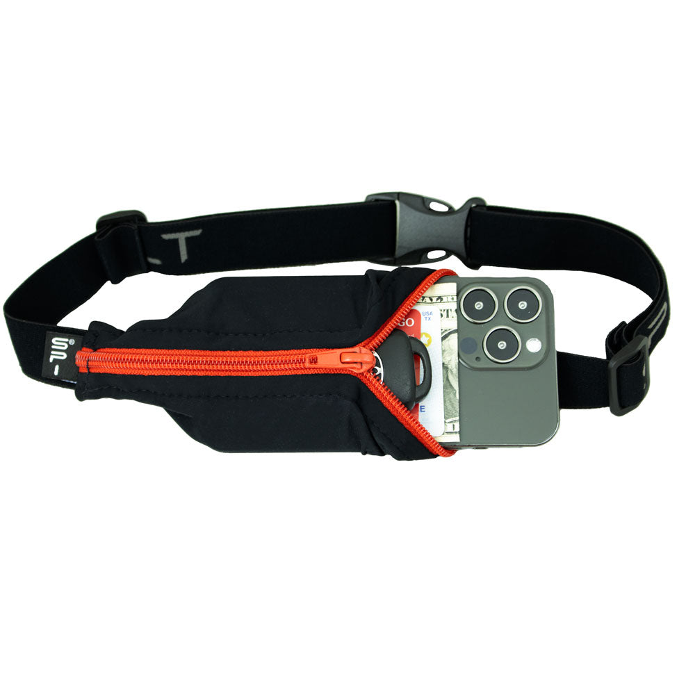 Spibelt Original Running Belt - Black with Red Zip