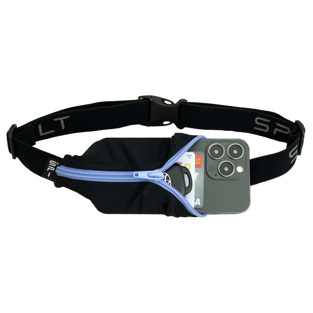 Spibelt Original Running Belt Black/Periwinkle Zip
